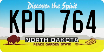 ND license plate KPD764