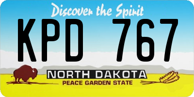 ND license plate KPD767