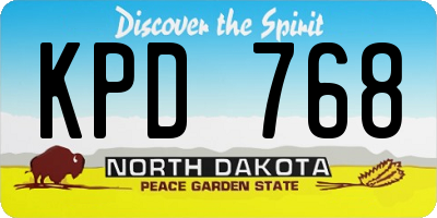 ND license plate KPD768