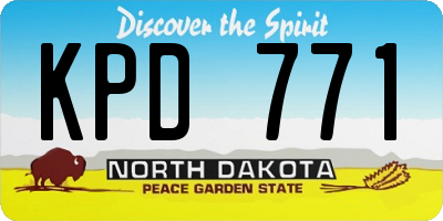ND license plate KPD771