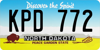 ND license plate KPD772