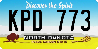 ND license plate KPD773