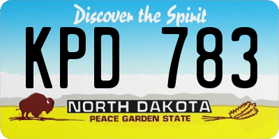ND license plate KPD783