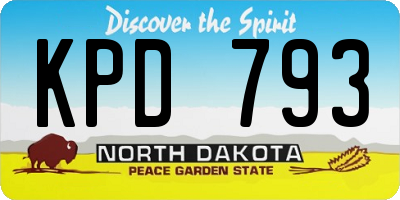 ND license plate KPD793