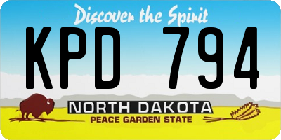 ND license plate KPD794