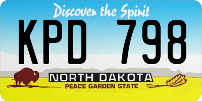 ND license plate KPD798