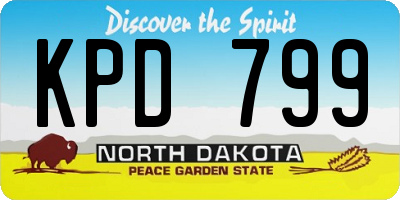 ND license plate KPD799