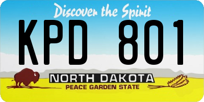 ND license plate KPD801