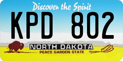 ND license plate KPD802