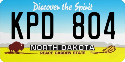 ND license plate KPD804