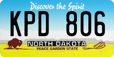 ND license plate KPD806