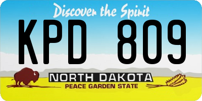 ND license plate KPD809