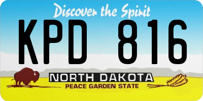 ND license plate KPD816