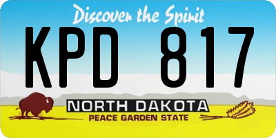 ND license plate KPD817