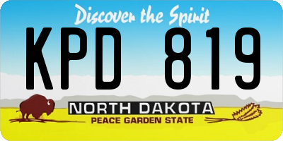 ND license plate KPD819