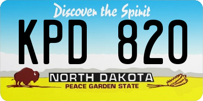 ND license plate KPD820