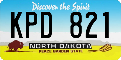 ND license plate KPD821