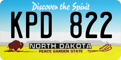 ND license plate KPD822