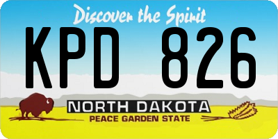 ND license plate KPD826