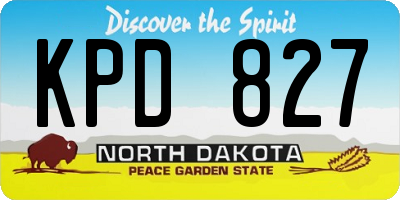 ND license plate KPD827