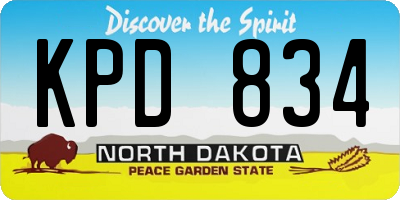 ND license plate KPD834