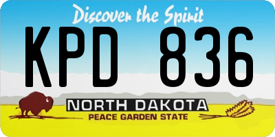 ND license plate KPD836