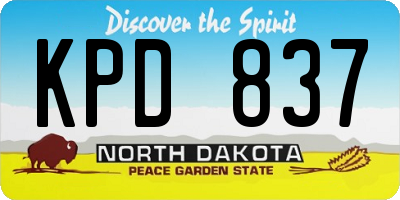 ND license plate KPD837