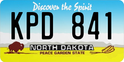 ND license plate KPD841