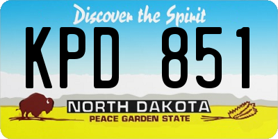 ND license plate KPD851