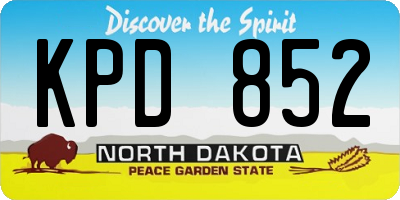 ND license plate KPD852