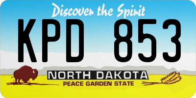 ND license plate KPD853