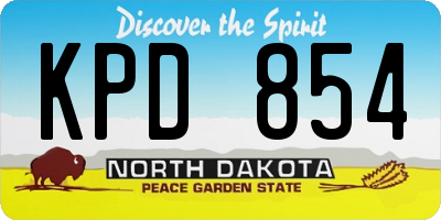 ND license plate KPD854