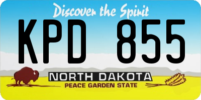 ND license plate KPD855
