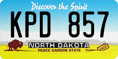 ND license plate KPD857