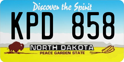 ND license plate KPD858