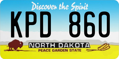 ND license plate KPD860