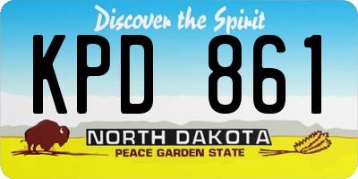 ND license plate KPD861