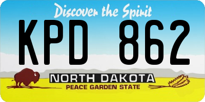 ND license plate KPD862