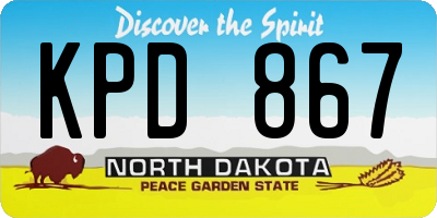 ND license plate KPD867