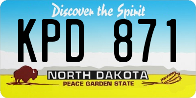 ND license plate KPD871