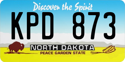 ND license plate KPD873