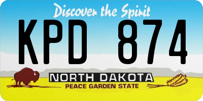 ND license plate KPD874