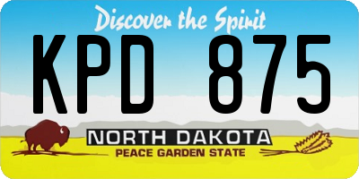 ND license plate KPD875