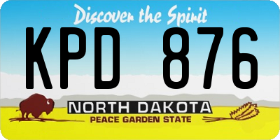 ND license plate KPD876