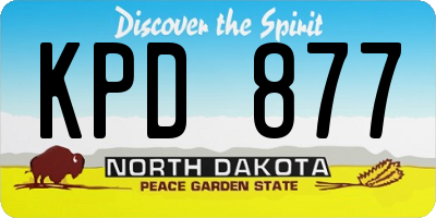 ND license plate KPD877