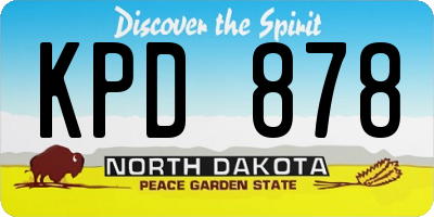 ND license plate KPD878