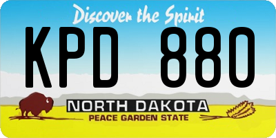 ND license plate KPD880