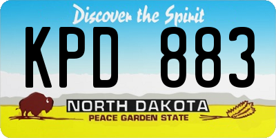 ND license plate KPD883