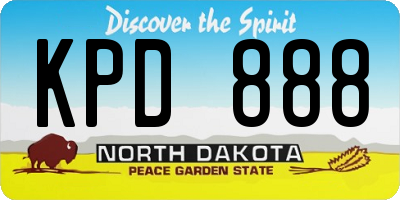 ND license plate KPD888