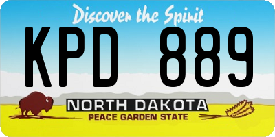 ND license plate KPD889